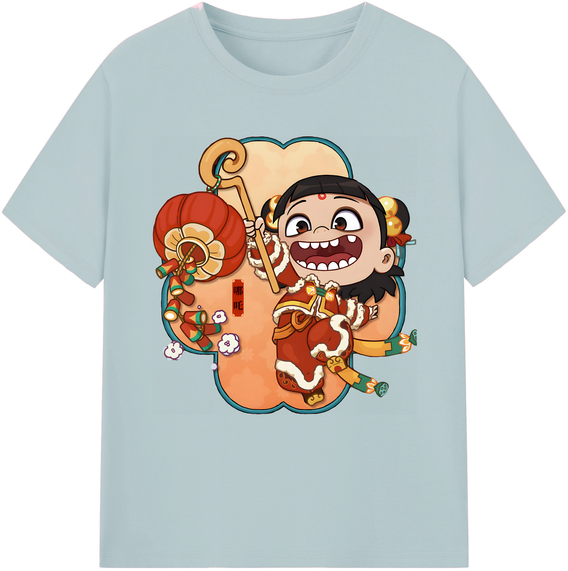 （画像用） Ne Zha 2 ナタ 魔童の大暴れ 綿100％半袖Tシャツ（フロントプリント）